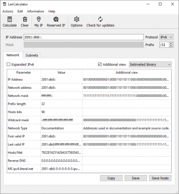 Capture d'écran de l'application LizardSystems LanCalculator - #4