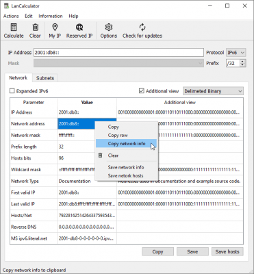 Capture d'écran de l'application LizardSystems LanCalculator - #5