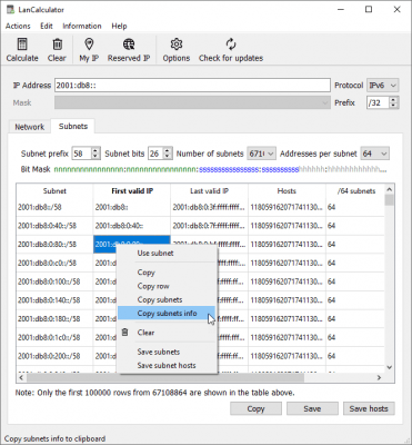 Capture d'écran de l'application LizardSystems LanCalculator - #10