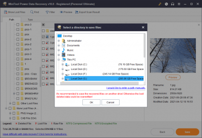 Capture d'écran de l'application MiniTool Power Data Recovery Free Edition - #2