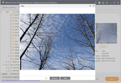 Capture d'écran de l'application MiniTool Power Data Recovery Free Edition - #3
