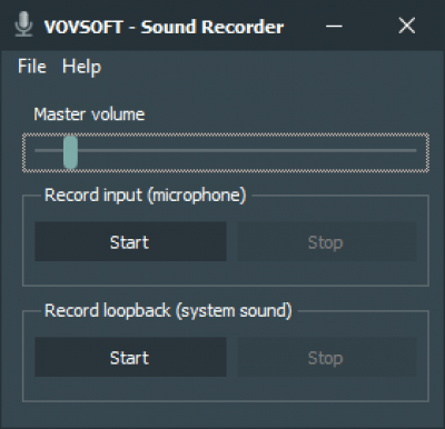 Capture d'écran de l'application Vovsoft Sound Recorder - #1