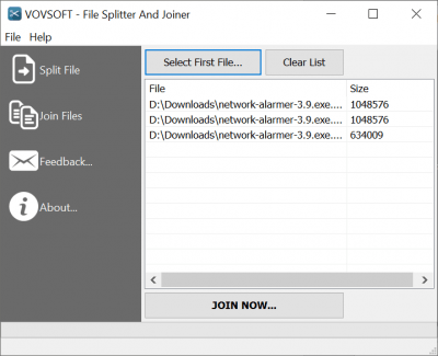 Capture d'écran de l'application Vovsoft File Splitter And Joiner - #2