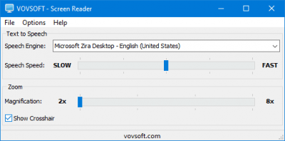 Capture d'écran de l'application Vovsoft Screen Reader - #1