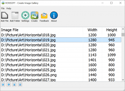 Capture d'écran de l'application Vovsoft Create Image Gallery - #1