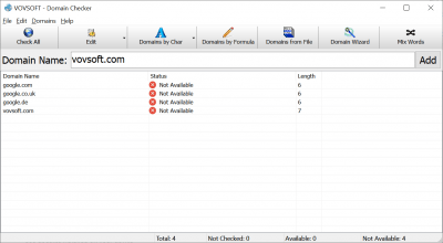 Capture d'écran de l'application Vovsoft Domain Checker - #1