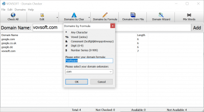 Capture d'écran de l'application Vovsoft Domain Checker - #4