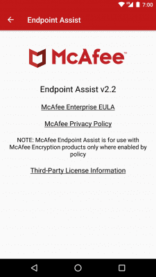 Capture d'écran de l'application McAfee Endpoint Assistant - #3