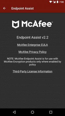 Capture d'écran de l'application McAfee Endpoint Assistant - #6