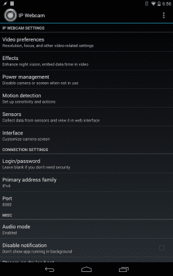 Capture d'écran de l'application IP Webcam - #4