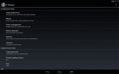 Capture d'écran de l'application IP Webcam - #7