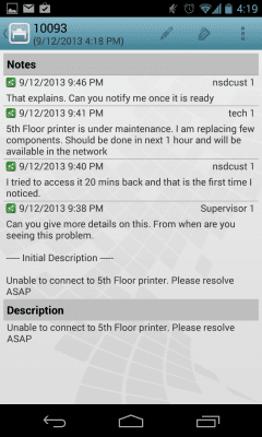 Capture d'écran de l'application Novell Service Desk - #3