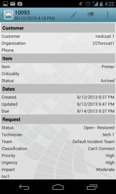 Capture d'écran de l'application Novell Service Desk - #5
