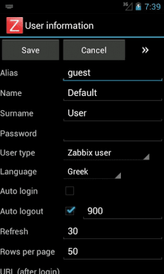 Capture d'écran de l'application Andzabbix Lite - #1