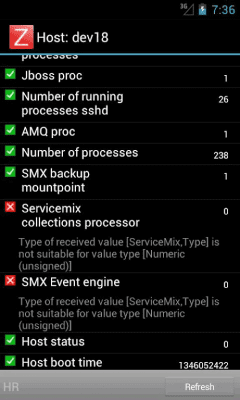 Capture d'écran de l'application Andzabbix Lite - #6