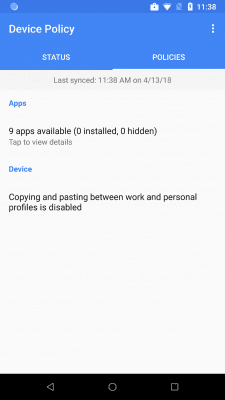 Capture d'écran de l'application Android Device Policy - #4