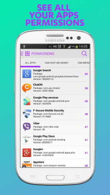 Capture d'écran de l'application F-Secure App Permissions - #3