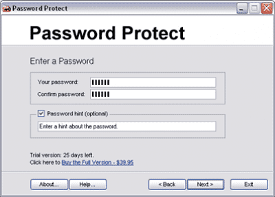 Capture d'écran de l'application Password Protect USB - #3