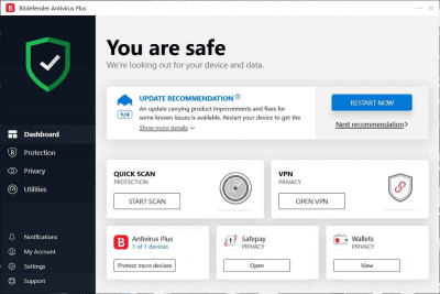 Capture d'écran de l'application BitDefender Antivirus Plus - #1