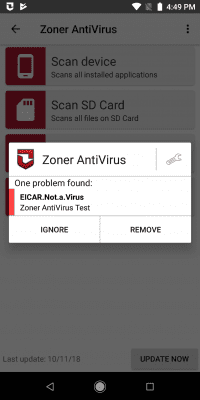 Capture d'écran de l'application Zoner AntiVirus Free - #3