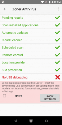 Capture d'écran de l'application Zoner AntiVirus Free - #5
