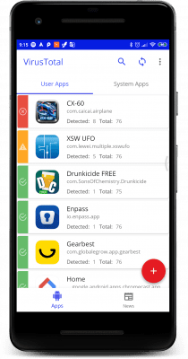Capture d'écran de l'application VirusTotal Mobile - #2