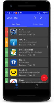 Capture d'écran de l'application VirusTotal Mobile - #3