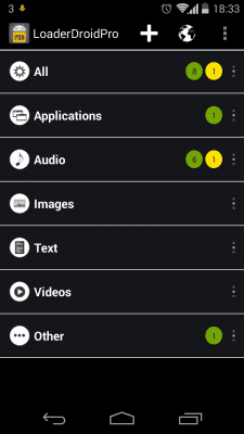 Capture d'écran de l'application Loader Droid download manager - #2