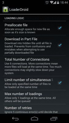 Capture d'écran de l'application Loader Droid download manager - #6