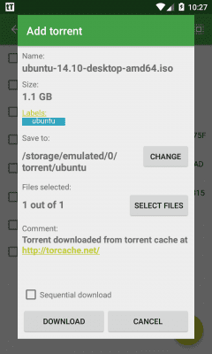 Capture d'écran de l'application tTorrent Lite - #4