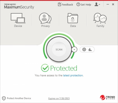 Capture d'écran de l'application Trend Micro Internet Security - #1