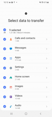 Capture d'écran de l'application Samsung Smart Switch Mobile - #5