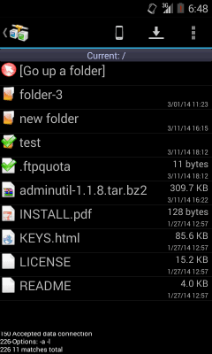 Capture d'écran de l'application AndFTP - #2