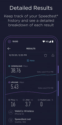 Capture d'écran de l'application Speedtest.net - #7