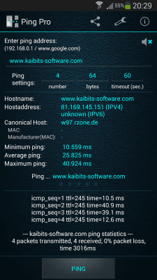 Capture d'écran de l'application Ping Pro - #1