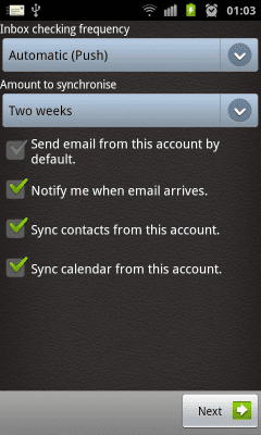 Capture d'écran de l'application ExMail (Exchange) - #2