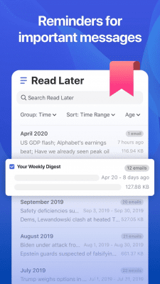 Capture d'écran de l'application CleanEmail - #7