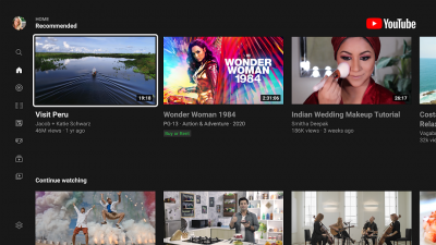 Capture d'écran de l'application YouTube for Android TV - #1