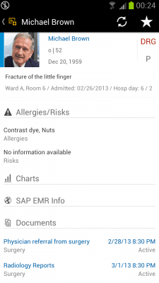 Capture d'écran de l'application SAP EMR Unwired - #2