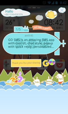 Capture d'écran de l'application GO SMS Pro 2-Anniversary Popup - #1