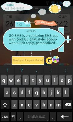 Capture d'écran de l'application GO SMS Pro 2-Anniversary Popup - #2