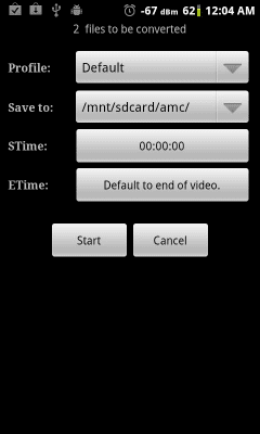 Capture d'écran de l'application Video Converter Android - #2