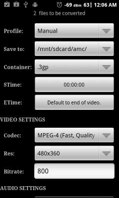 Capture d'écran de l'application Video Converter Android - #3