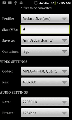 Capture d'écran de l'application Video Converter Android - #6