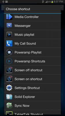 Capture d'écran de l'application Poweramp Media Shortcuts - #1