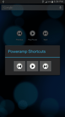 Capture d'écran de l'application Poweramp Media Shortcuts - #2