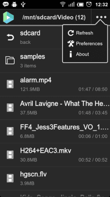 Capture d'écran de l'application VPlayer Codec ARMv6 - #2