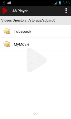 Capture d'écran de l'application A8 Video Player (Free) - #1