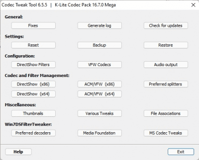 Capture d'écran de l'application K-Lite Codec Pack - #5