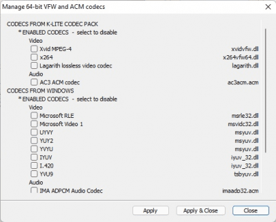 Capture d'écran de l'application K-Lite Codec Pack - #9